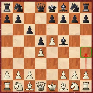 Каро - Канн за белых 3.е5 Cf5 4.h4!